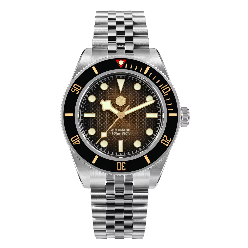 San Martin-Montre de Plongée de Luxe pour Homme, Cadran Gaufré NH35, existent, Mécanique, en Acier I
