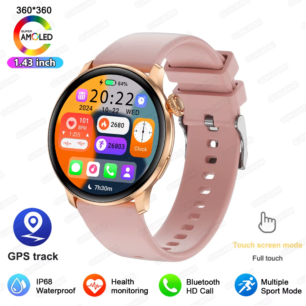 Nouvelle Montre Connectée GPS Femme 2026 – Écran AMOLED Ultra-fin 8,9 mm, Plus de 500 Cadrans, Appel