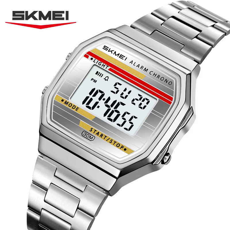 SKMEI 2514 classique électronique carré chronomètre numérique montres d'alarme Style rétro horloge h