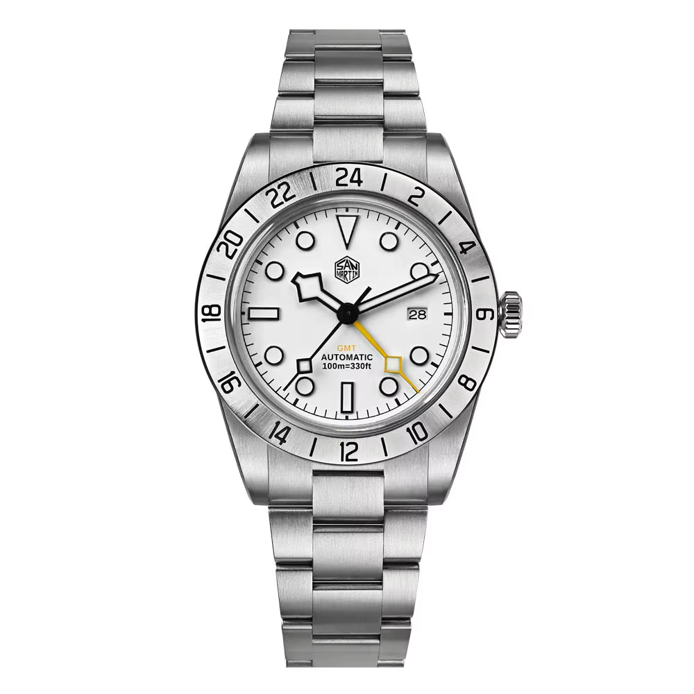 San Martin – montre mécanique automatique pour hommes, 38.3mm BB GMT Hangzhou 6460, sport, saphir, l