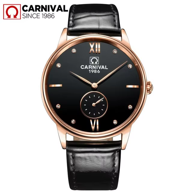 CARNAVAL-Montre-bracelet d'affaires à quartz pour homme, étanche, marque de luxe, petite seconde, mo