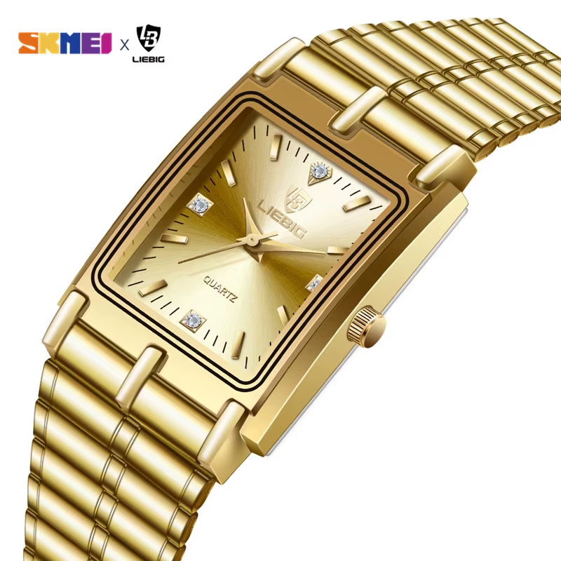2022 luxe or Bracelet en acier montres femme mâle horloge montre à Quartz dorée pour hommes femmes m