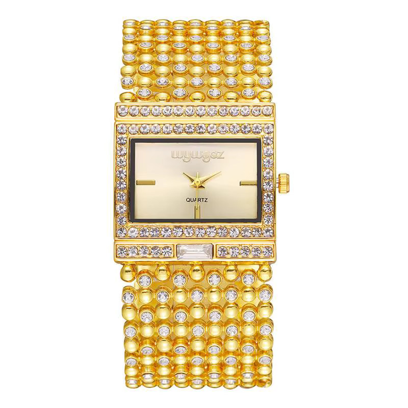 Bayan Kol SaSauLadies-Montres à quartz pour femmes, cadran carré en cristal élégant, acier inoxydabl
