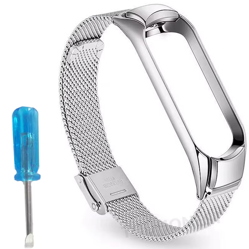 Pour Xiaomi Mi Band 6 5 Mi 4 3 Bracelet Bracelet en métal milanais bande en acier inoxydable pour Mi
