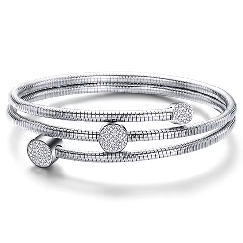 Bracelet en fil de câble en acier inoxydable pour femme, bracelets à breloques en cristal, haute qua