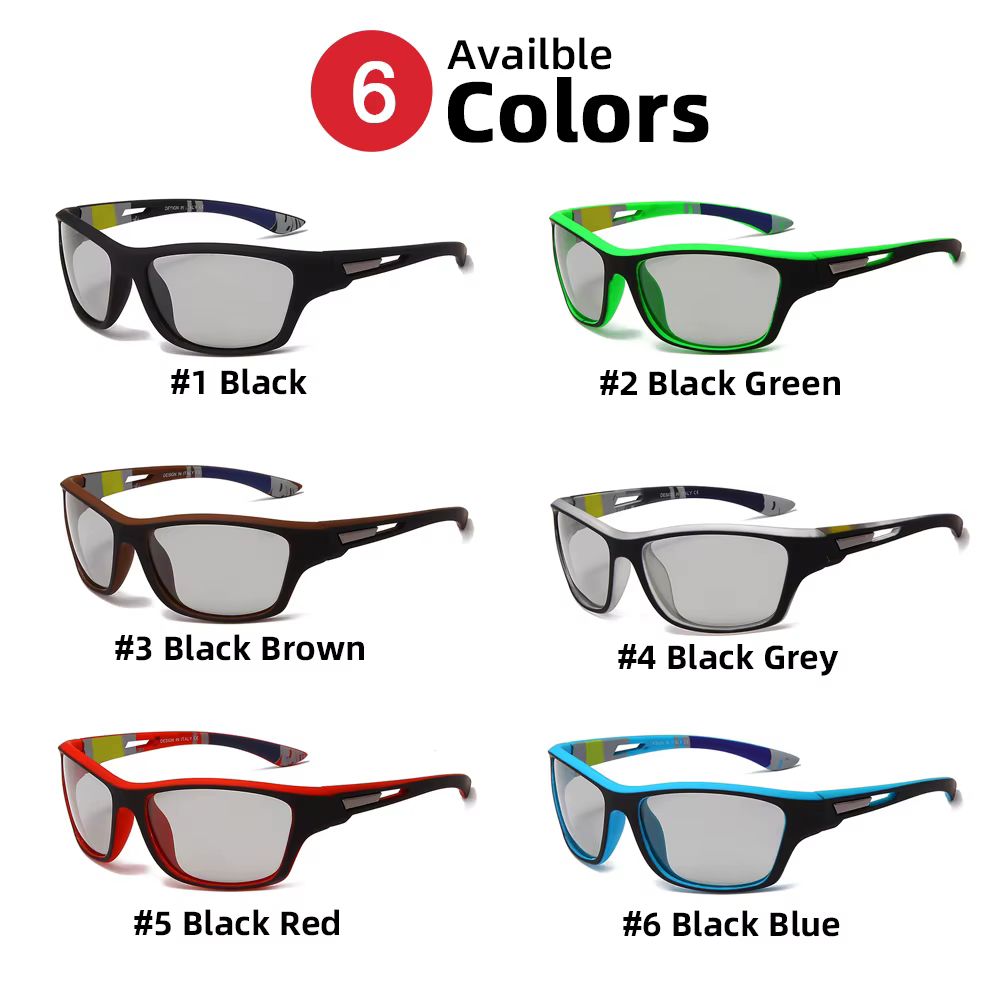 Lunettes de soleil photochromiques de cyclisme pour hommes et femmes, polarisées, à couleur changean