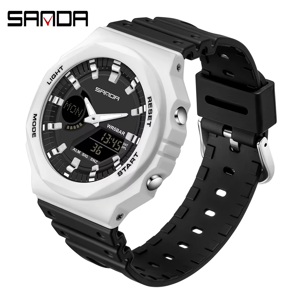 SANDA montres de sport de plein air hommes Ms LED montres numériques militaire étanche Date montre é
