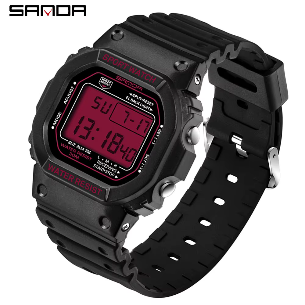 SANDA montre de sport hommes et femmes Couple montre militaire étanche Vibration mode analogique Qua