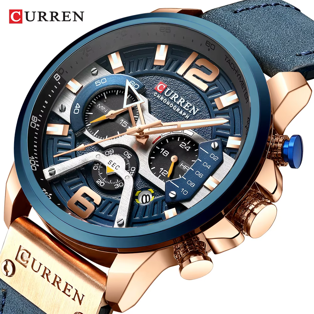 CURREN décontracté Sport montres pour hommes Top marque de luxe militaire en cuir montre-bracelet ho