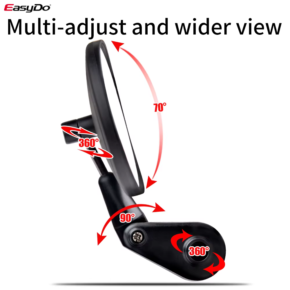EasyDo guidon de vélo 360 Rotation large gamme réglable-rétroviseur réflecteur gauche et droit 17-24