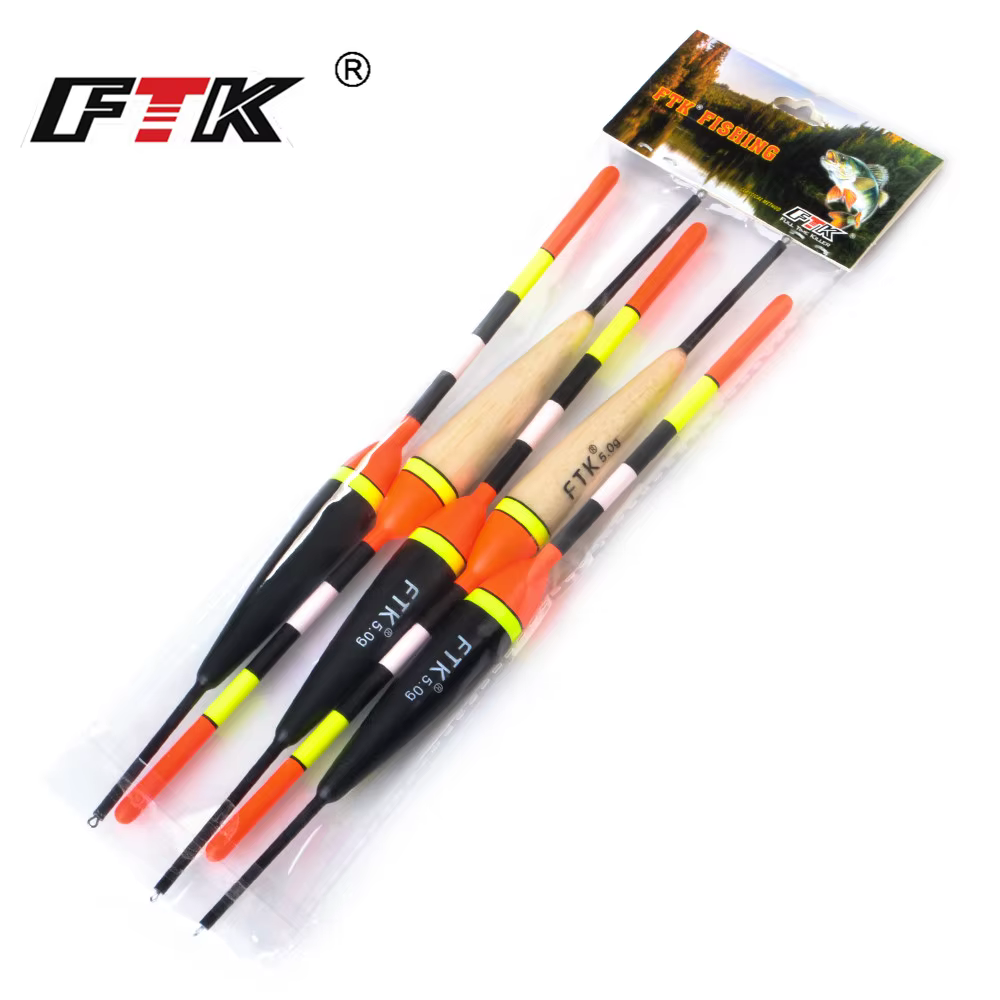 FTK Barguzinsky sapin clair sur le noir 5 pièces/lot flotteur de pêche longueur 19-23cm poids de flo