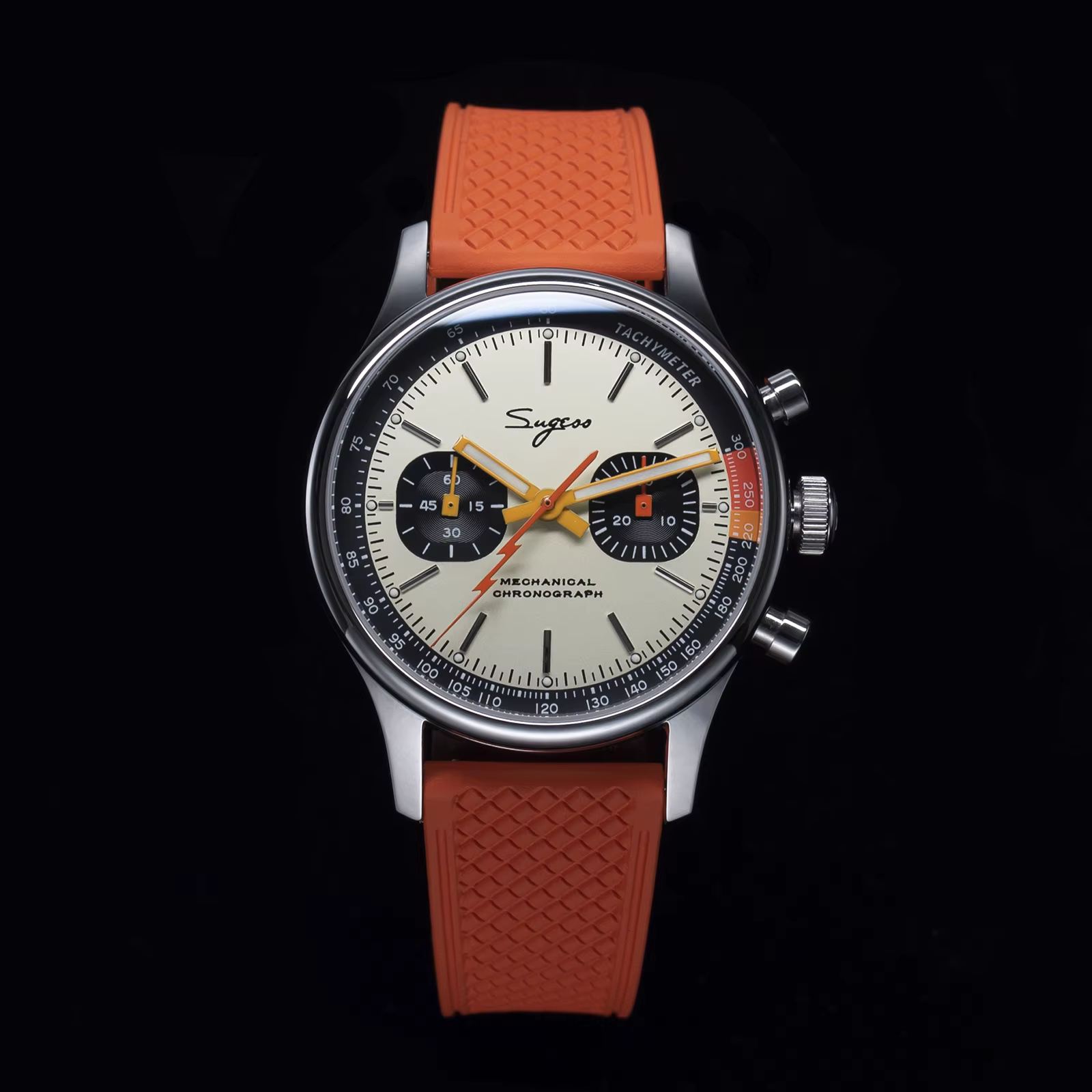 Sugess montre pilote ST19 mouvement d'origine montre-bracelet à col de cygne chronographe mécanique