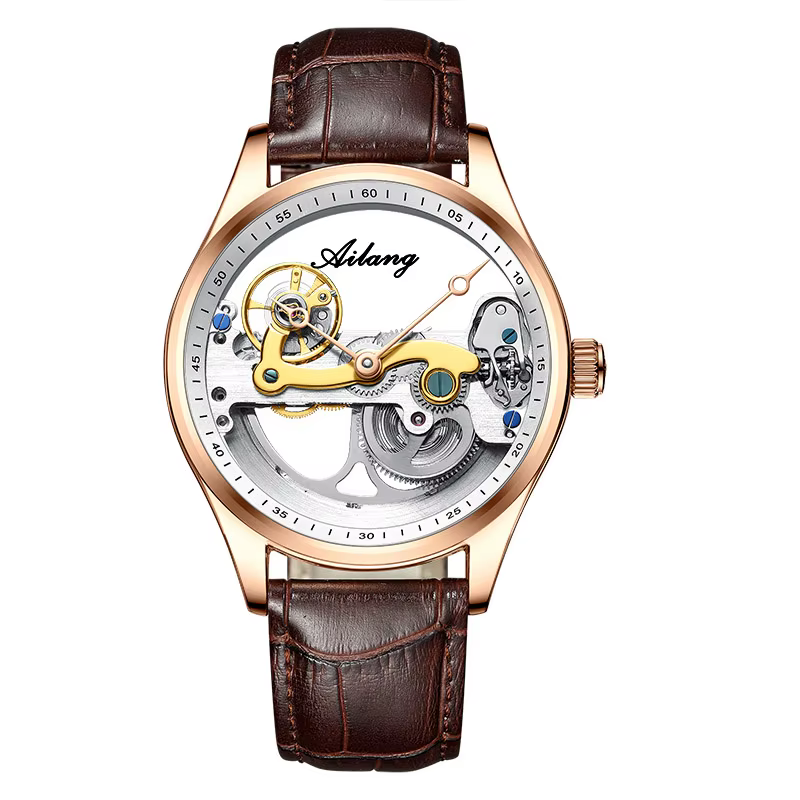 Montre mécanique automatique pour homme, design transparent, mode décontractée, moteur diesel, marqu