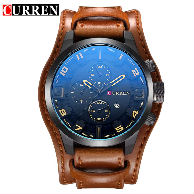 Nouvelles montres CURREN marque de luxe hommes montre bracelet en cuir mode Quartz-montre sport déco
