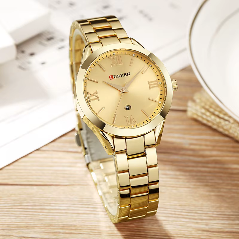 CURREN femmes montre de luxe mode montres femme horloge en acier inoxydable Simple affaires montres 