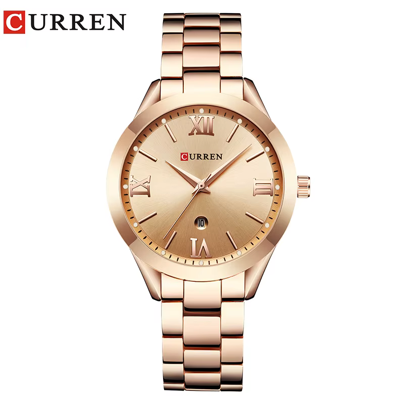 CURREN femmes montre de luxe mode montres femme horloge en acier inoxydable Simple affaires montres 