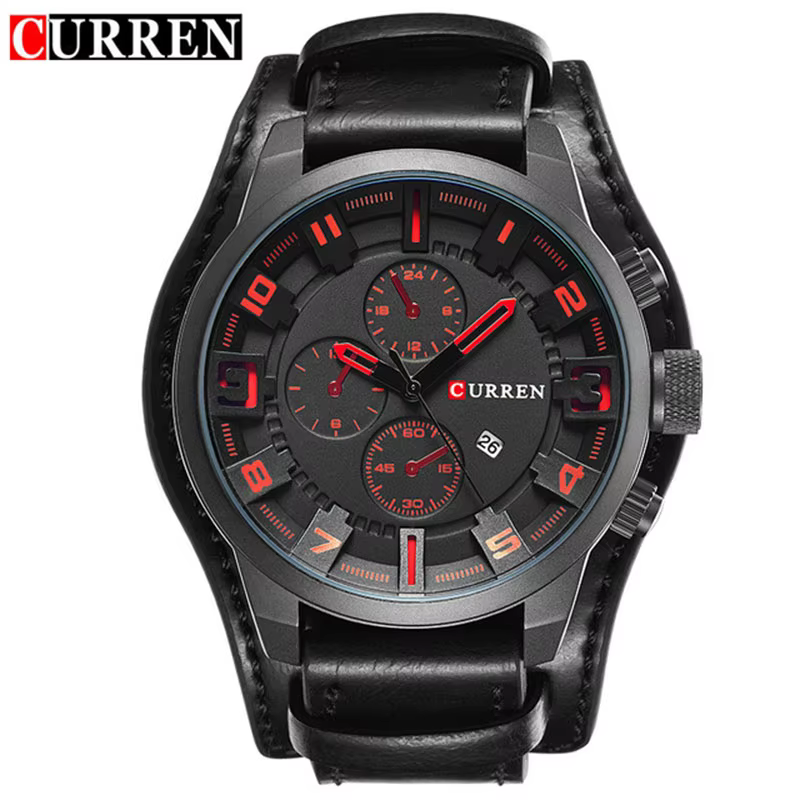 Nouvelles montres CURREN marque de luxe hommes montre bracelet en cuir mode Quartz-montre sport déco