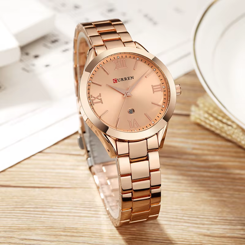 CURREN femmes montre de luxe mode montres femme horloge en acier inoxydable Simple affaires montres 