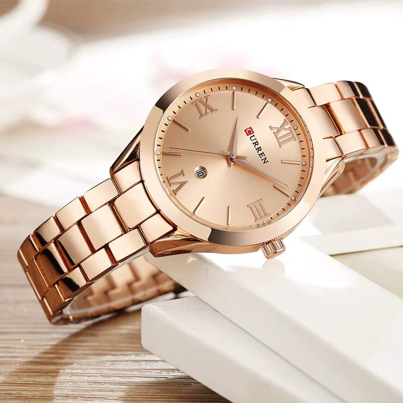 CURREN femmes montre de luxe mode montres femme horloge en acier inoxydable Simple affaires montres 