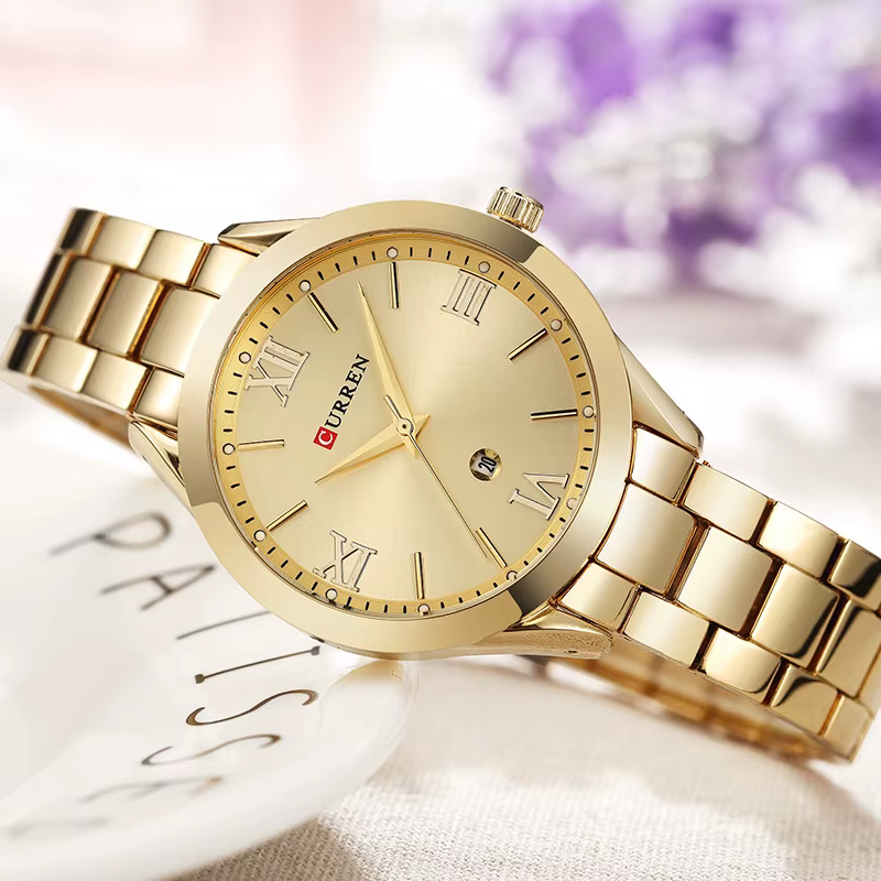 CURREN femmes montre de luxe mode montres femme horloge en acier inoxydable Simple affaires montres
