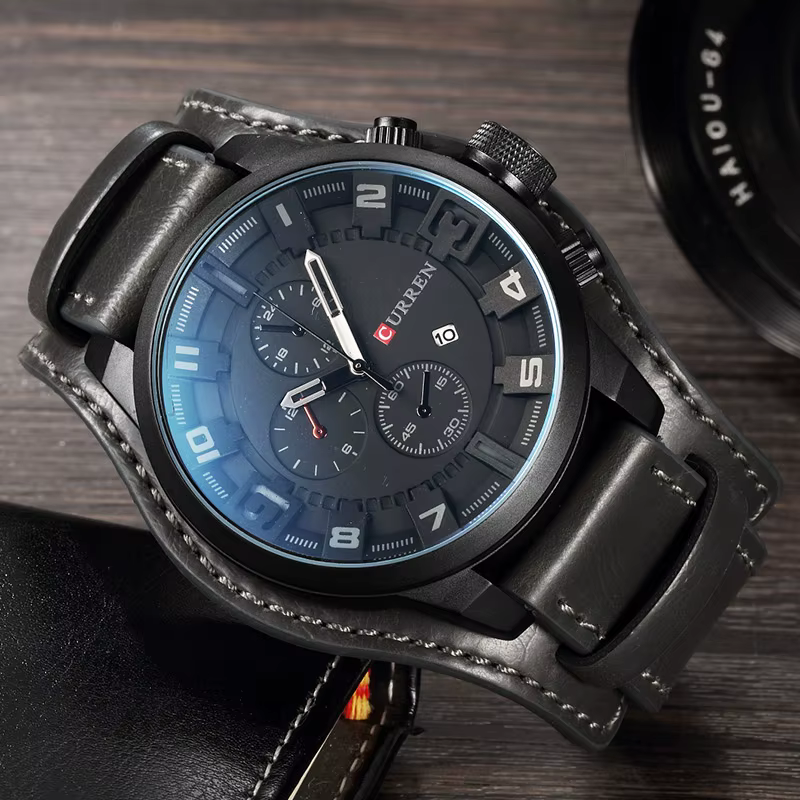 Nouvelles montres CURREN marque de luxe hommes montre bracelet en cuir mode Quartz-montre sport déco