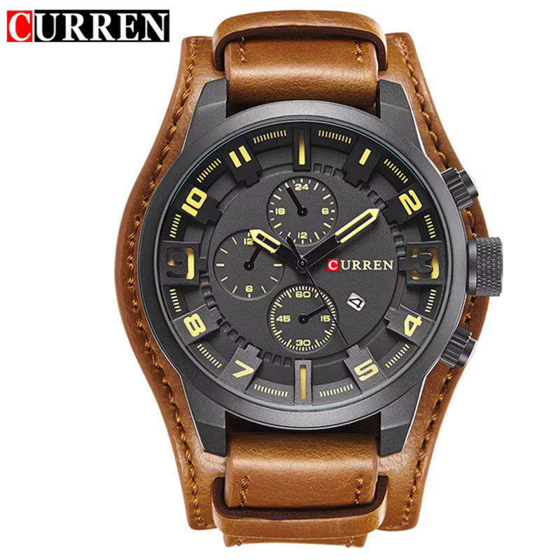 Nouvelles montres CURREN marque de luxe hommes montre bracelet en cuir mode Quartz-montre sport déco