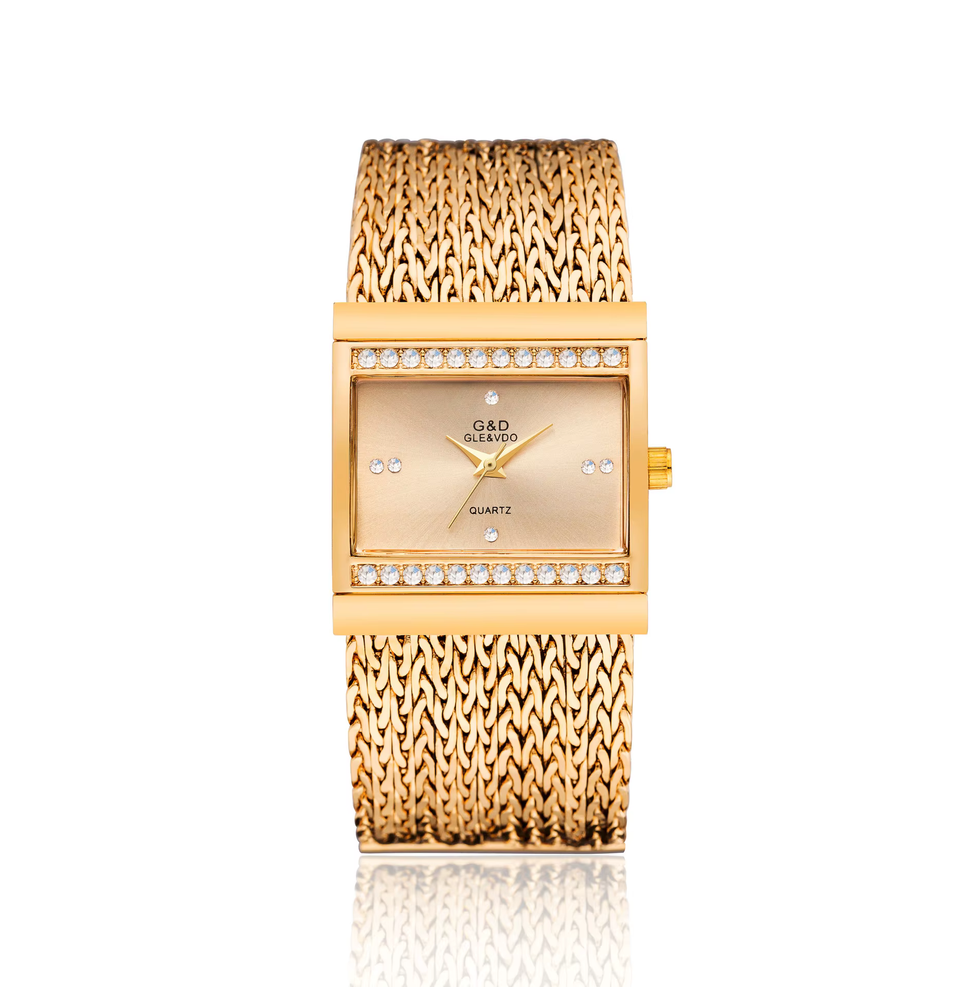 Montres-bracelets pour femmes, marque célèbre, Design carré, or, acier inoxydable, horloge, 2024