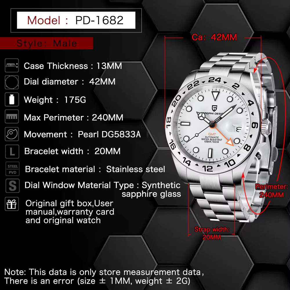 Pagani Design 2026 Nouvelle Montre de Plongée Homme 42 mm Saphir Mécanique Automatique GMT Étanche 1