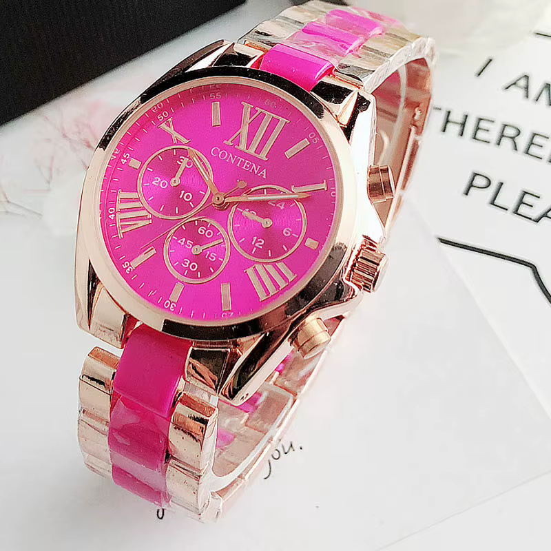 Mode rose femmes montres de luxe haut marque dames Montre-bracelet Style chaud Montre à Quartz Femme