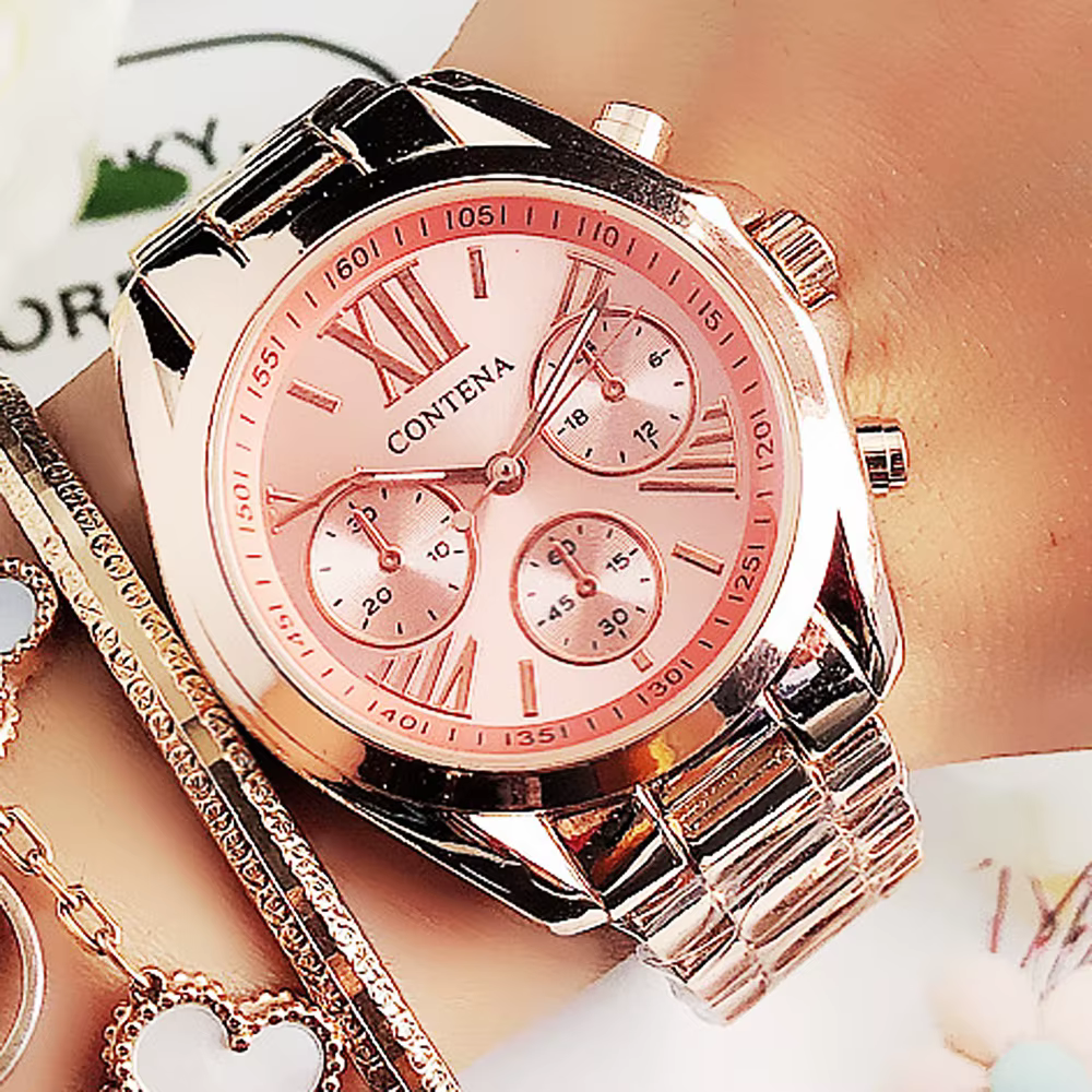 Genève-Montre de luxe en acier inoxydable pour femme, montre-bracelet étanche pour femme, marque sup