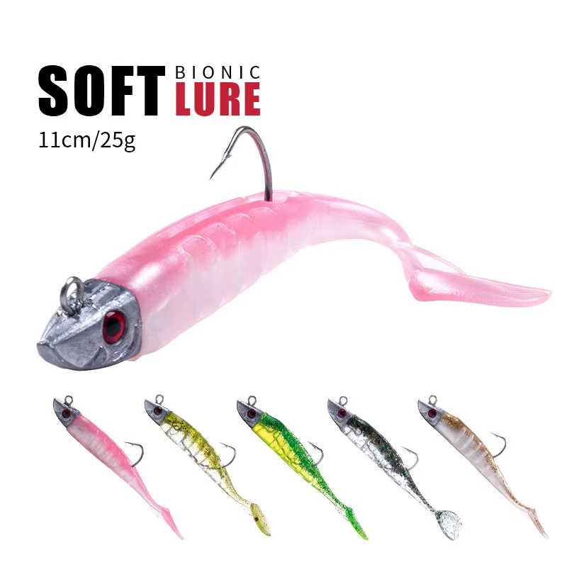 HENGJIA tête de gabarits appât en Silicone souple Wobblers 9cm15g 11cm 25g pêche en mer leurres soup