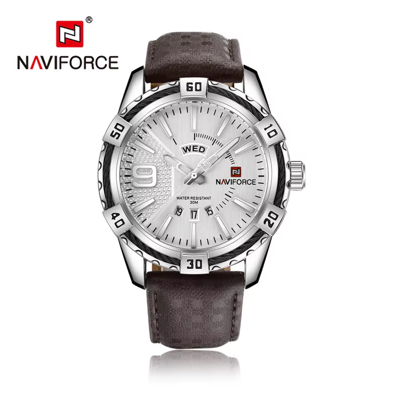 NAVIFORCE sport militaire lumineux marque de luxe montres pour hommes jour et Date affichage en cuir