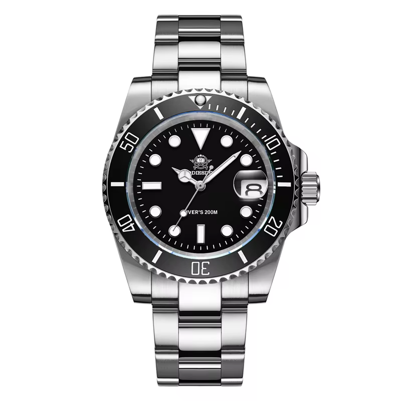 ADDIESDIVE Montre classique à quartz pour hommes, pour affaires et loisirs, étanche à 200 m, en acie