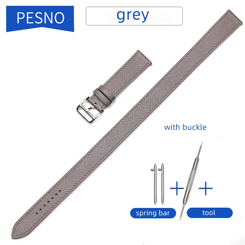 PESNO bracelets de montre Epsom en cuir de vache véritable bracelet Double Tour Compatible pour Herm