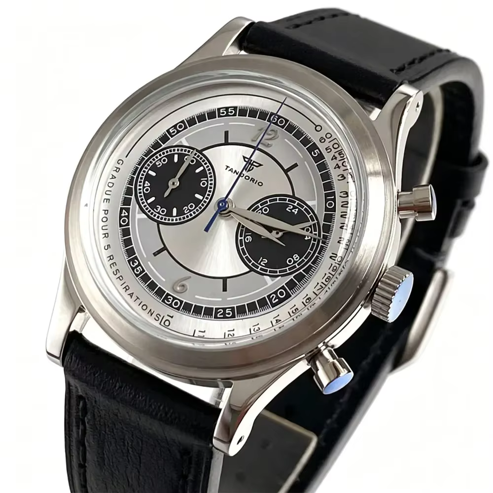 Tandorio – montres à Quartz MIYOTA OS20 pour hommes, chronographe multifonction, verre minéral, étan