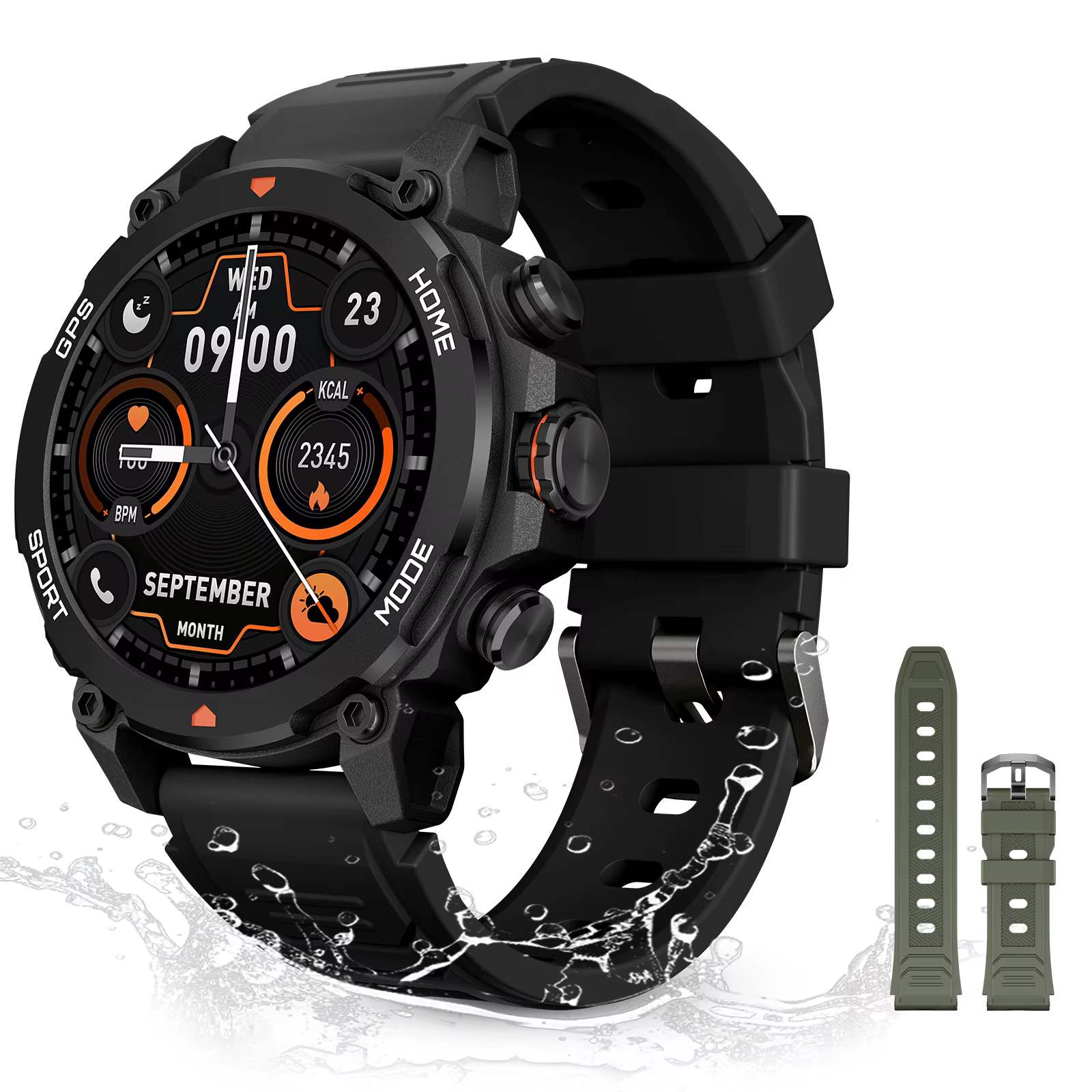 Montre connectée AURAFIT G6 AI GPT, écran AMOLED 1.43 pouces, boussole GPS, moniteur d'activité phys