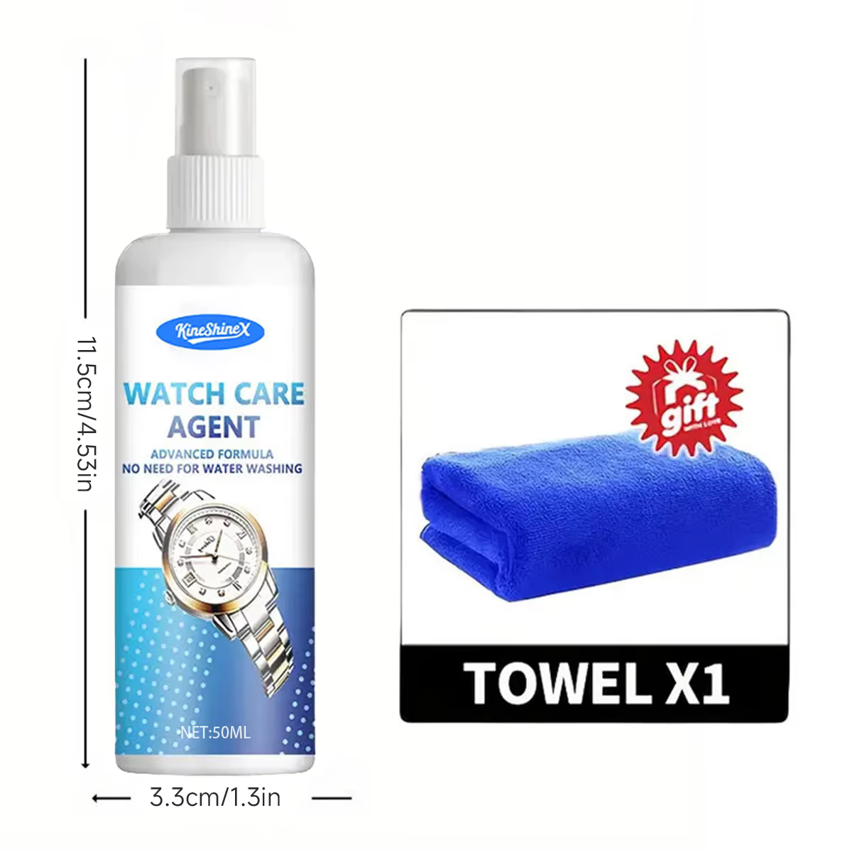 Spray de polissage pour l'entretien des montres - Prévient la décoloration et restaure la brillance
