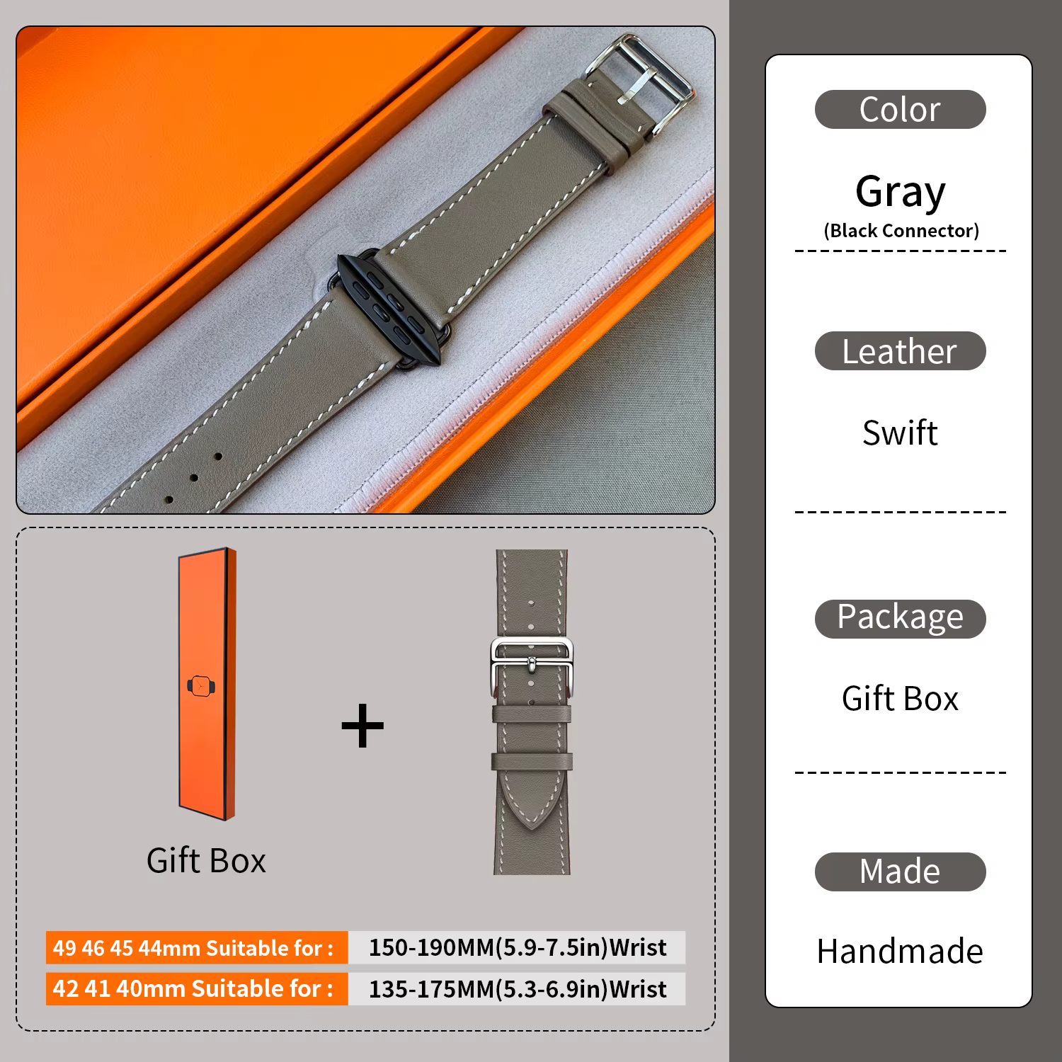 Kebitt petit poignet grande taille bande selon le choix S L pour Apple Watch 11 10 Bracelet Iwatch 4
