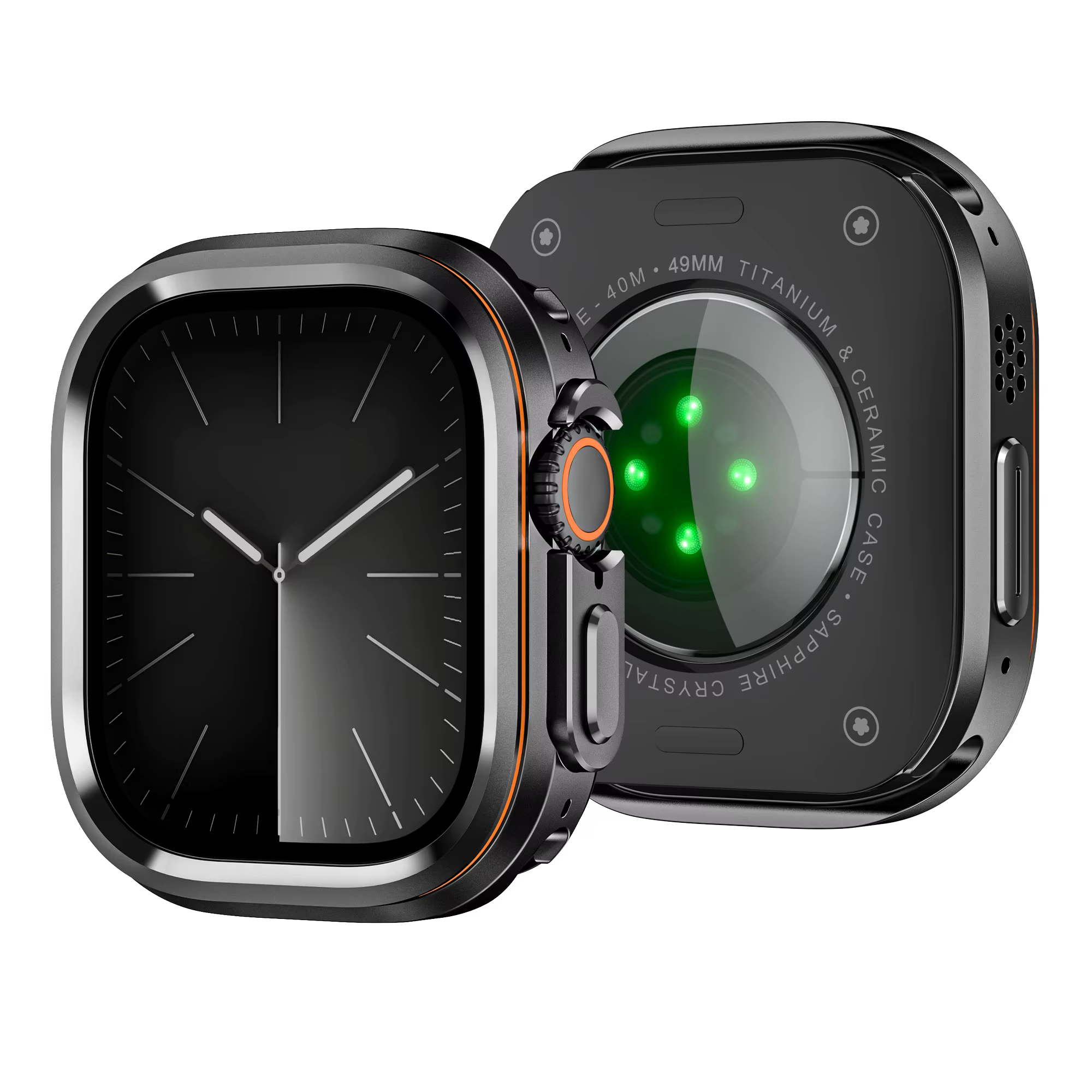 Étui de protection style Halo pour Apple Watch Ultra 2 3 49 mm, coque en alliage métallique, pare-ch