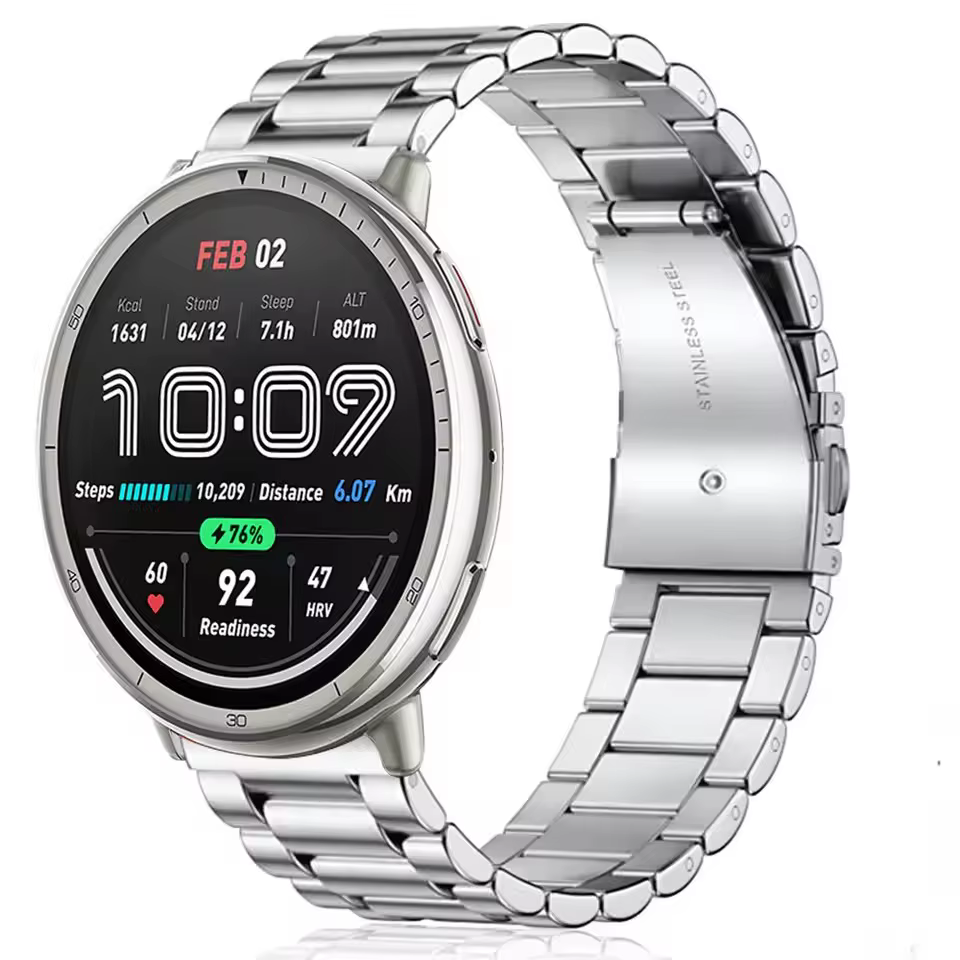 Bracelet en acier inoxydable pour Amazfit Active 2, Bracelet de montre intelligente en métal pour Am