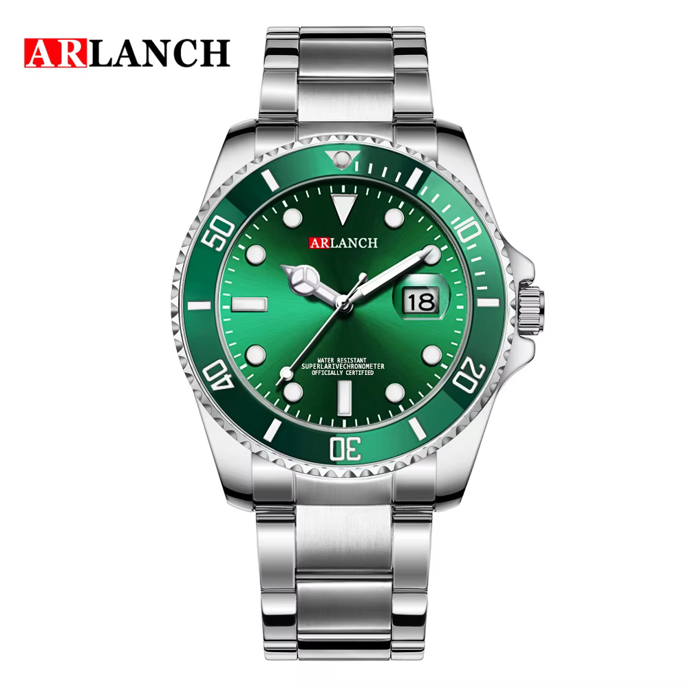 ARLANCH-Montre à quartz en acier pour hommes, date Shoous, analogique, décontracté, sport, affaires,