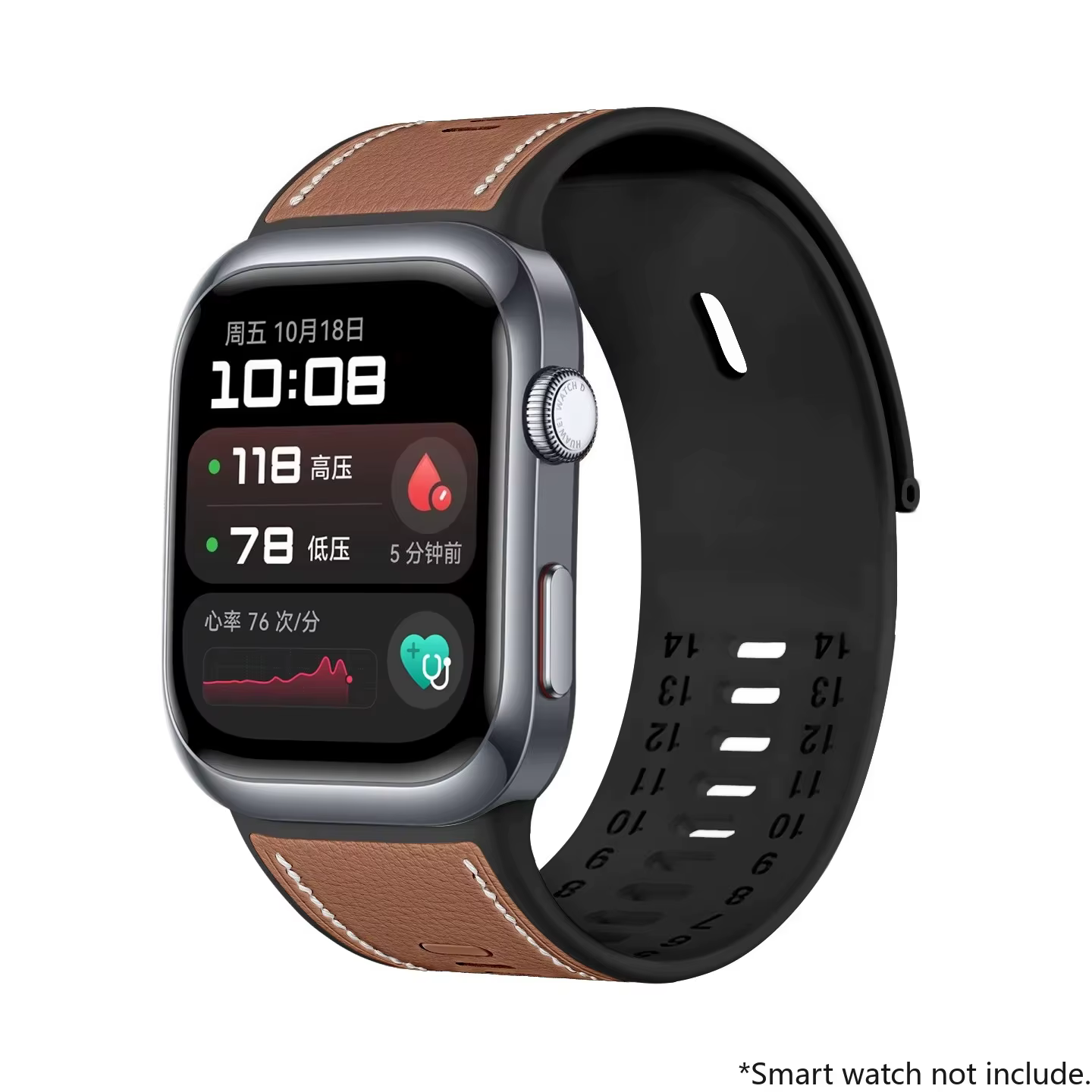 Bracelet de remplacement en cuir et silicone pour montre connectée Huawei Watch D2