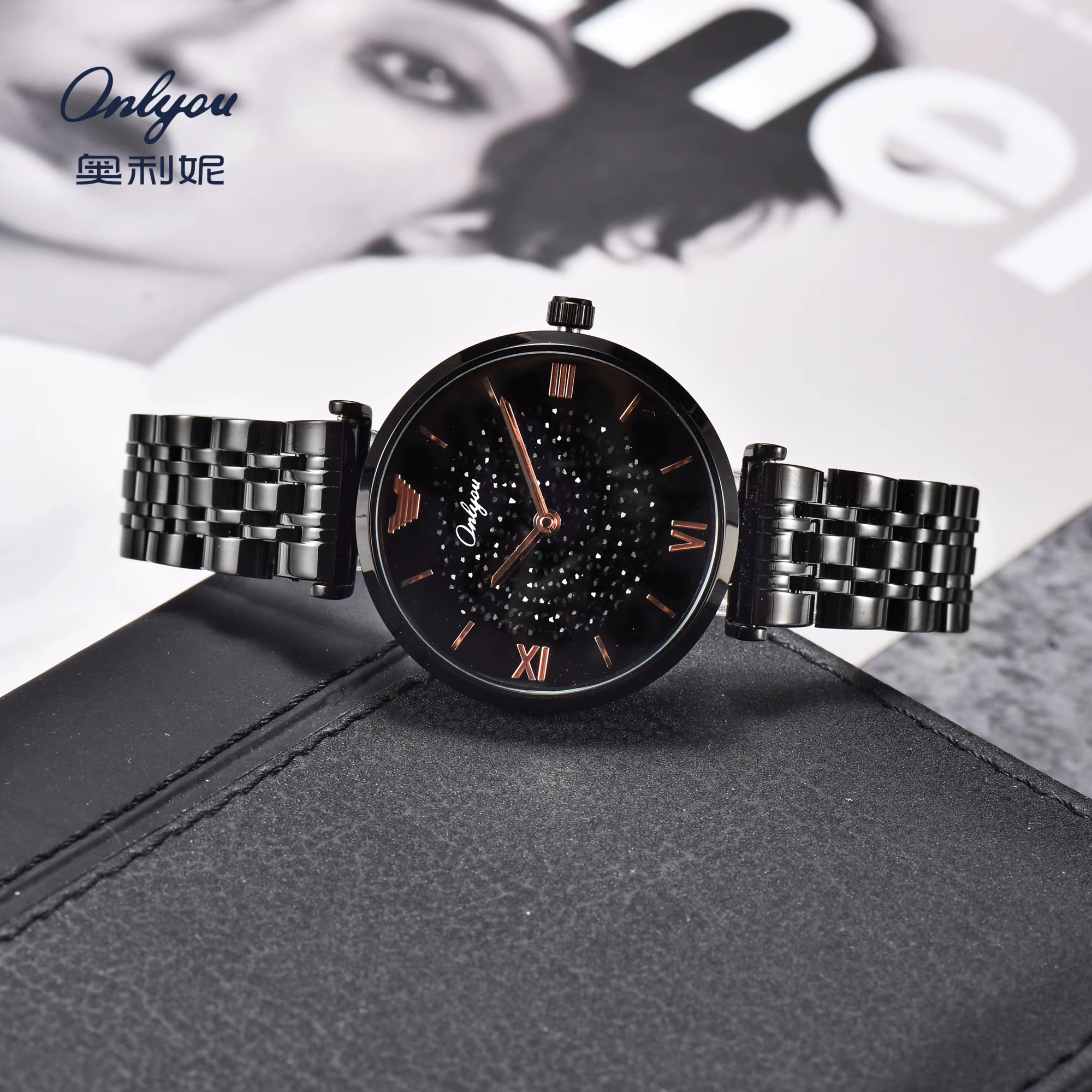 Montre pour femme de marque haut de gamme ONLYOU, bracelet élégant en acier inoxydable massif, montr