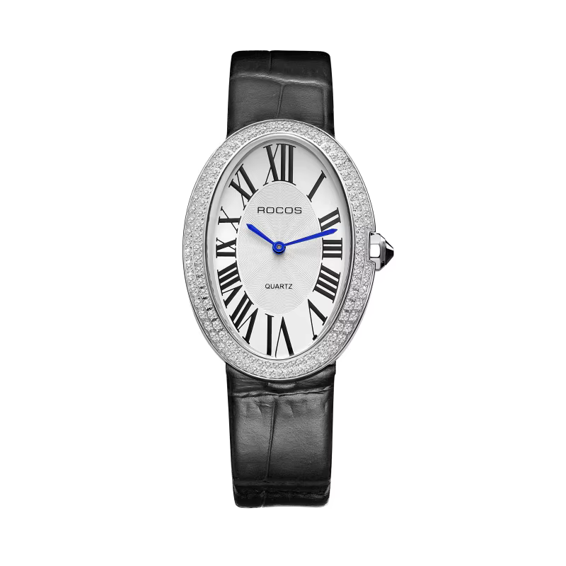ROCOS-Montre à quartz naren cuir pour femme, montre habillée élégante, marque de luxe, meilleur savo