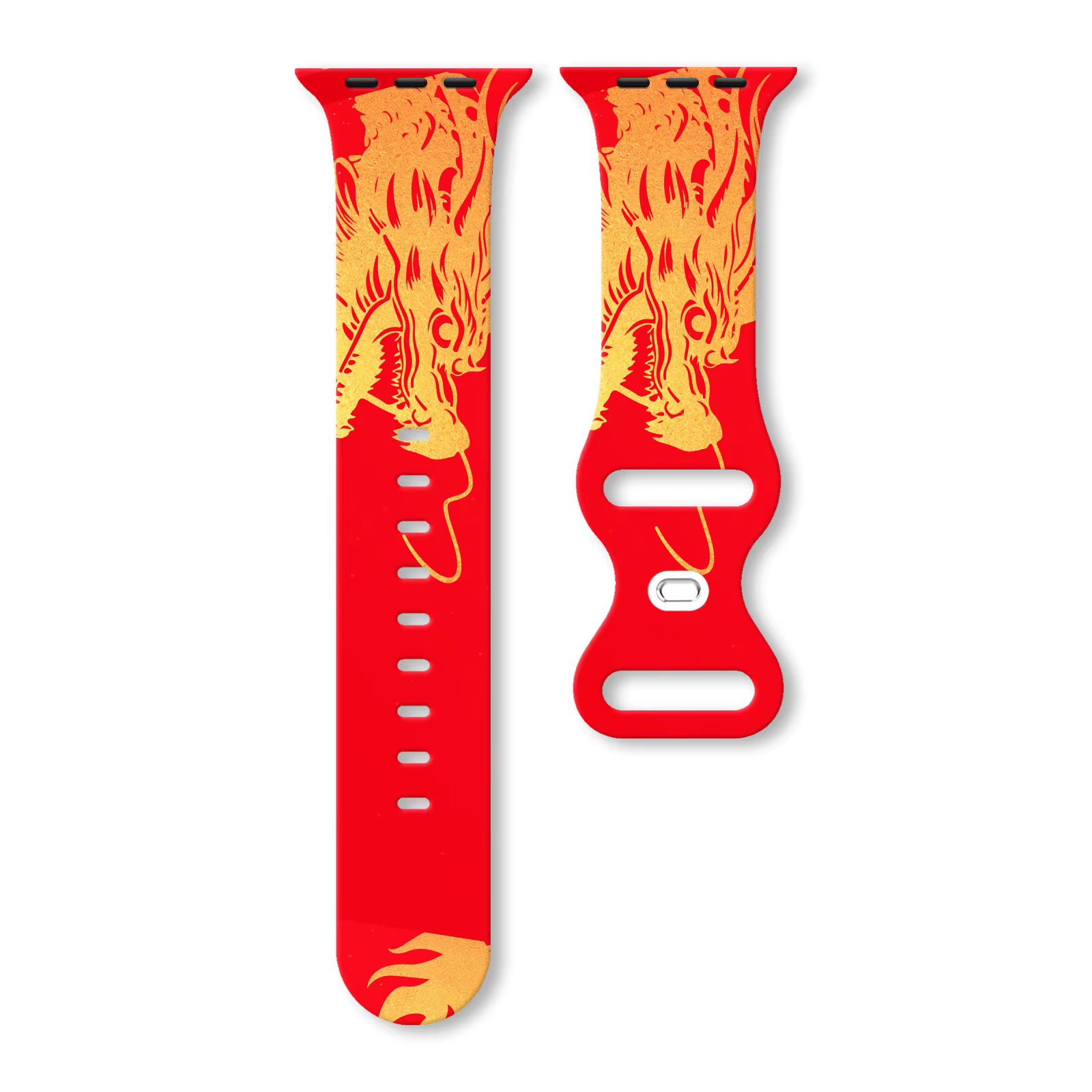 Bracelet imprimé Dragon en Silicone pour Apple Watch 11 10 9 8 7 SE, Bracelet remplaçable pour iWatc