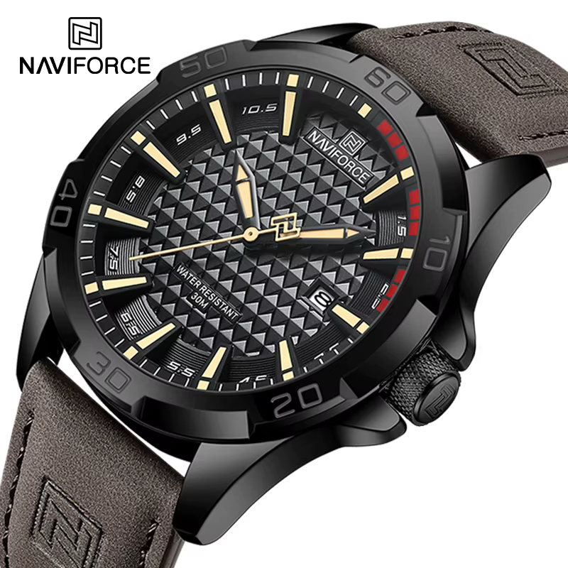 NAVIFORCE hommes Sport décontracté militaire Quartz calendrier montre-bracelet pour homme d'affaires