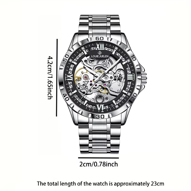 LOUIE JUELEN montre mécanique squelette automatique montre d'affaires pour hommes montre-bracelet lu
