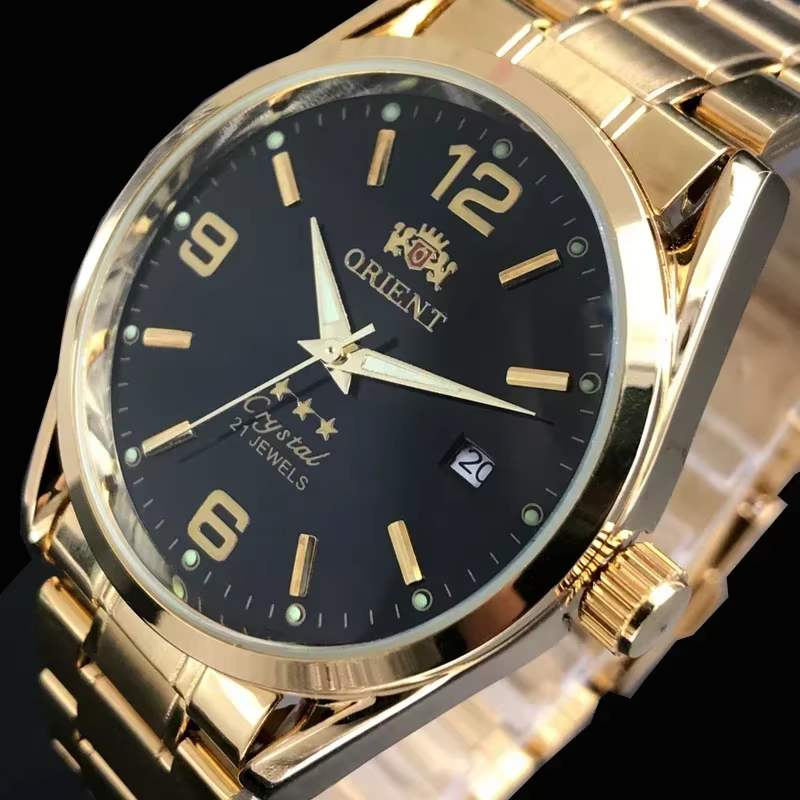 Orient Double Lion montre classique série montre pour hommes bracelet en acier inoxydable luxe multi