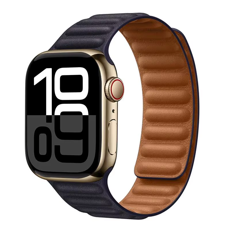 Bracelet en cuir pour Apple Watch, 49mm 46mm 42mm 41mm 44mm, boucle magnétique originale, iWatch 10 