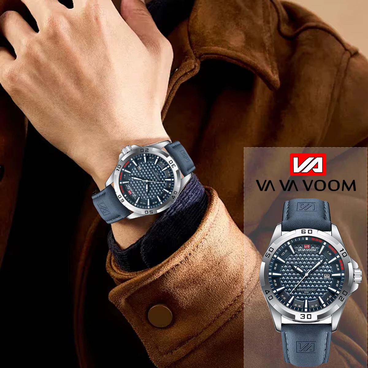 VA VA VOOM hommes Sport décontracté militaire Quartz calendrier montre-bracelet pour homme d'affaire
